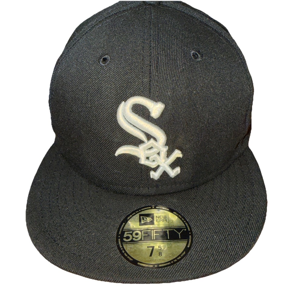 Chicago‎ Sox Black and White Basic 59FIFTY Fitted size 7 5/8